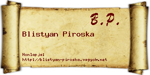 Blistyan Piroska névjegykártya